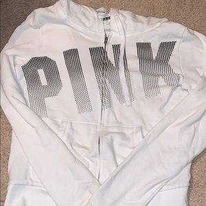 White Victoria’s Secret Zip Up Hoodie